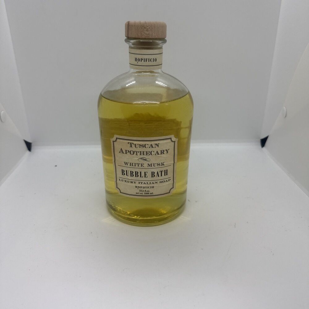 HOPIFICIO Tuscan Apothecary WHITE MUSK  BUBBLE BATH LUXURY ITALIAN SOAP 33.8 Oz.